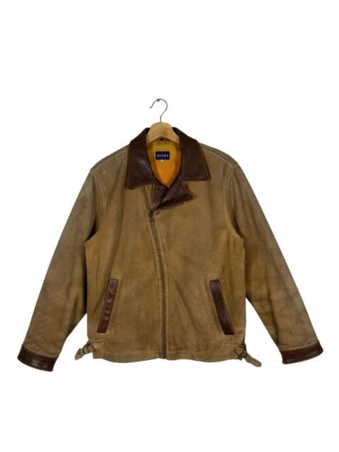 Other Designers Vintage 90s Beams Suede Leather Zipper Jacket M Size