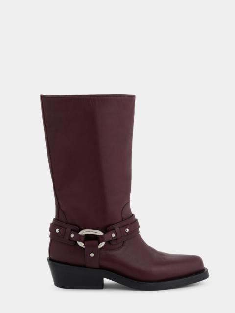 rabanne BIKER BOOTS IN LEATHER