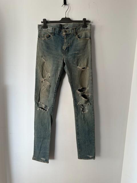 SAINT LAURENT Saint Laurent 15FW Distressed Denim Jeans
