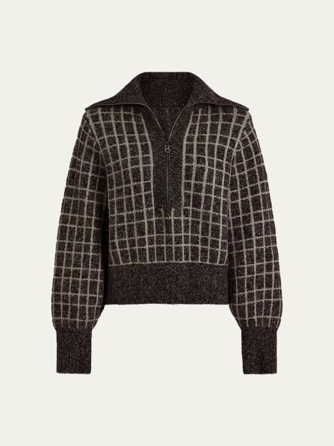 VARLEY Furley Checkered Boucle Pullover