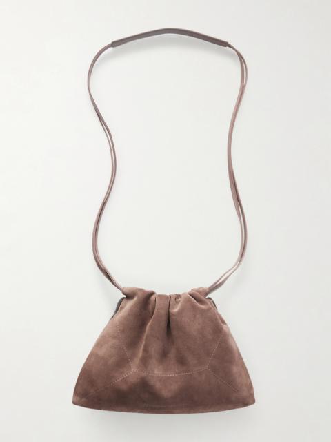 Brunello Cucinelli Bead-embellished Suede Shoulder Bag