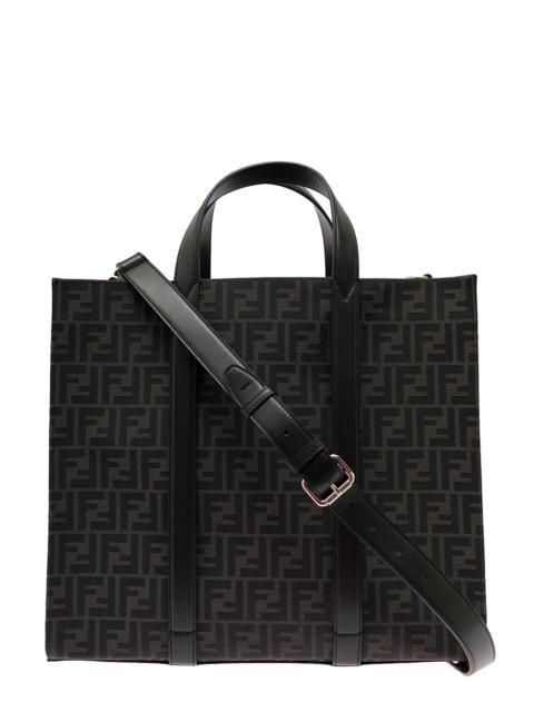 FENDI Fendi Men Fendi Man's  Jacquard Ff Fabric Shopper  Bag