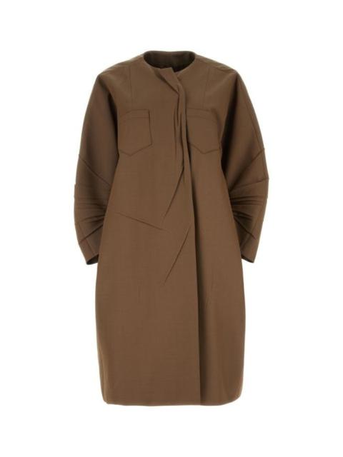 Prada Woman Brown Gabardine Overcoat