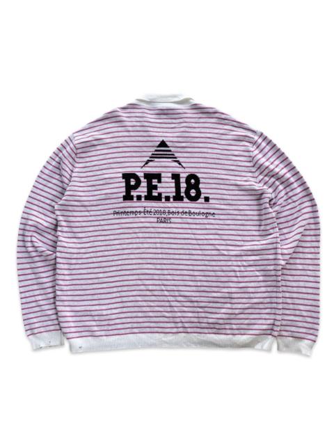 BALENCIAGA Balenciaga Pink white stripe Polo Neck Sweater P.E. 18
