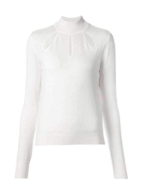 MUGLER White Extra Fine Wool Cutout Detail Sweater