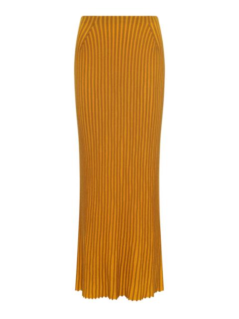 GABRIELA HEARST Krause Ribbed Virgin-Wool Maxi Skirt yellow