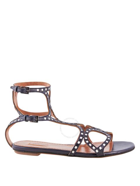 Alaia Ladies Black/White Sandals, Brand Size 35.5 ( US Size 5.5 )