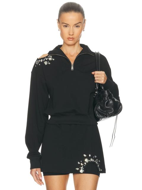 AREA Cutout Quarter Zip Sweatshirt