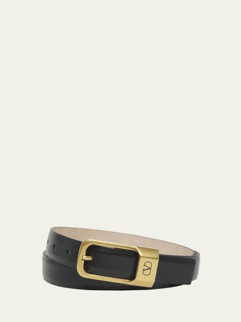 Men's VLogo Skinny Leather Belt