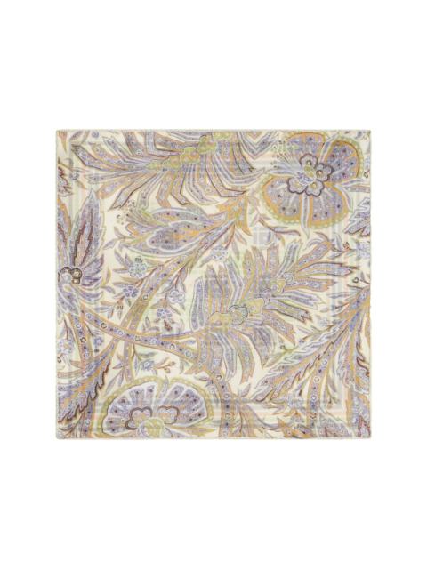 geometric-print silk pocket square