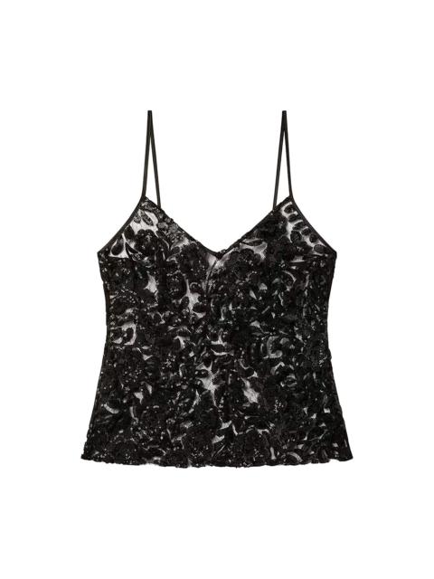 Golden Goose Tulle Top With Sequins Embroidery