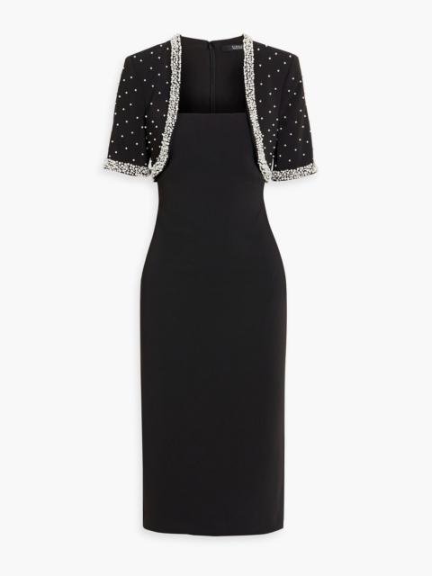 Other Designers Layered embellished crepe midi dress