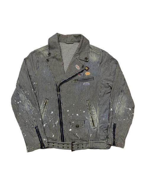 Other Designers Japanese Brand - Abahouse Hickory Stripe Dirty Painted Double Collar