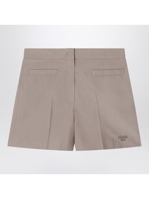 Fendi Striped Cotton And Silk Shorts Women