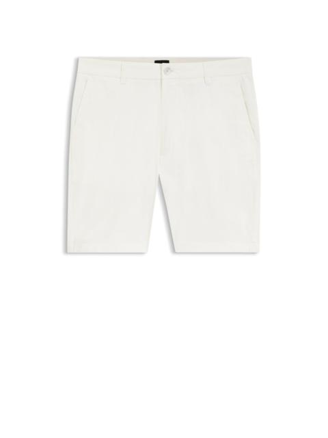 BOSS MODERN-FIT SHORTS IN STRETCH-COTTON TWILL
