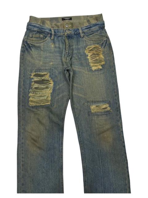 Other Designers PPFM - 🔥TORNADO MART DOUBLE WAIST DISTRESSED CUSTOMADE DENIM JEANS