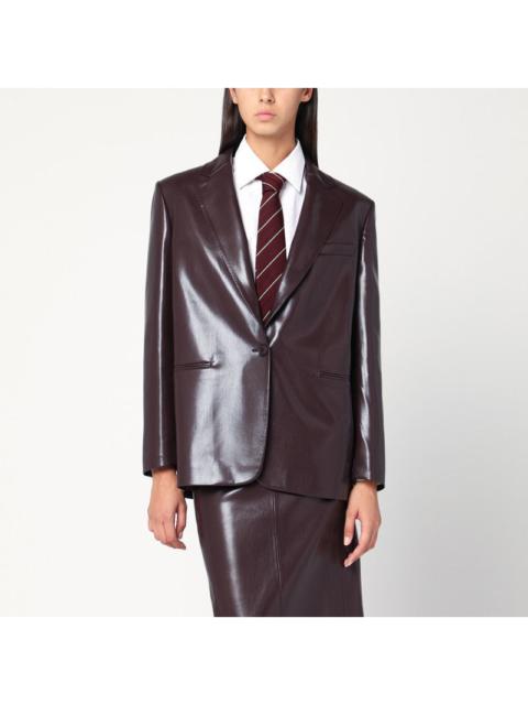 THE ANDAMANE - The Andamane Bordeaux Faux Leather Single-Breasted Jacket Women