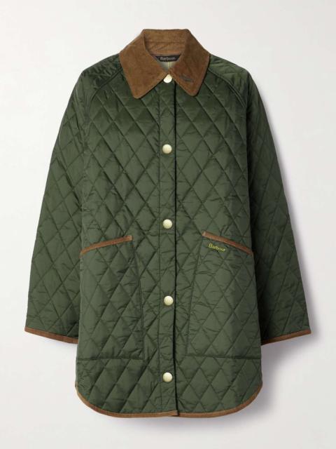 Liddesdale cotton corduroy-trimmed padded quilted shell jacket