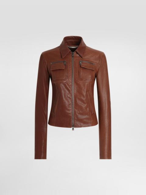 Dolce & Gabbana Vegetable nappa leather jacket