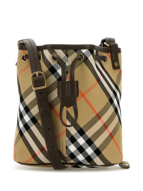 Burberry Embroidered canvas bucket bag