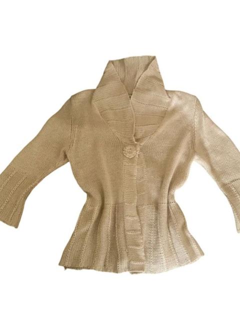 Other Designers Reclaimed Vintage Women's Tan and Cream Cardigan