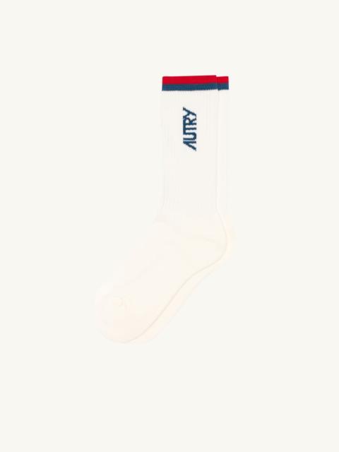 AUTRY JACQUARD STRIPED SOCKS WITH LOGO UNISEX