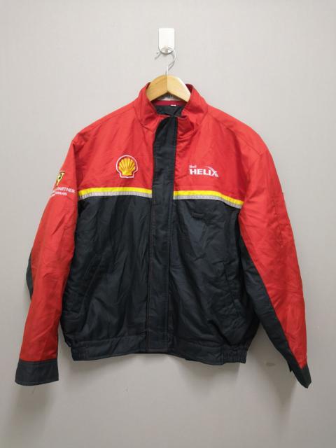 Other Designers Vintage F1 Ferrari Team Shell Helix Quilted Lined Jacket