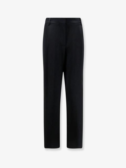 Stella McCartney Stella McCartney Pleated Straight Satin Trousers Black