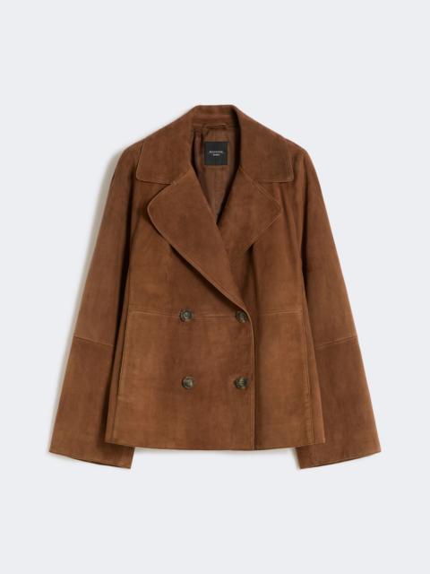 WEEKEND Max Mara Double-breasted suede jacket - TOBACCO