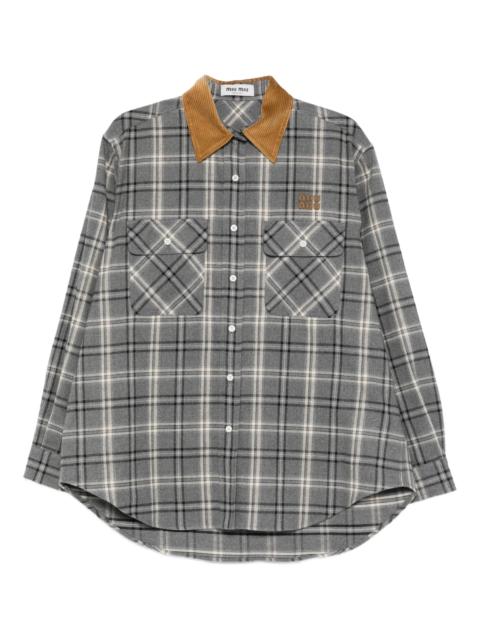 Miu Miu Miu Miu Checked-pattern Chest-pocket Shirt