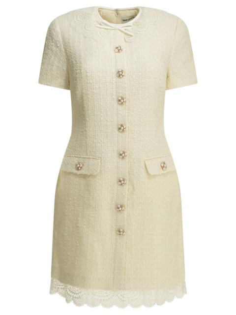 self-portrait Self-portrait Short Dress with Lace Details White