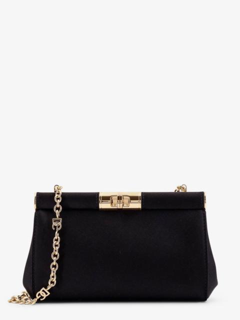 DOLCE e GABBANA - Dolce E Gabbana Satin Shoulder Bag With Engraved Logo