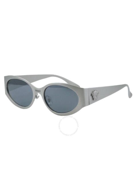 VERSACE Versace Light Grey Mirrored Black Oval Ladies Sunglasses VE2263 12666G 56