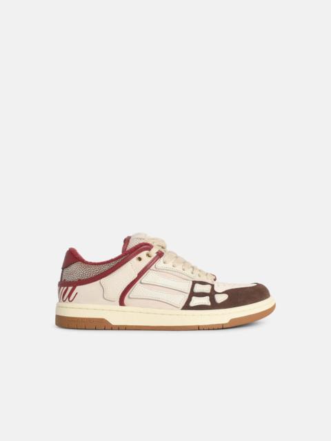 AMIRI 'SKEL' BROWN LEATHER SNEAKERS
