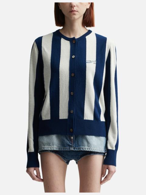 pushBUTTON STRIPE BASIC LOGO CARDIGAN