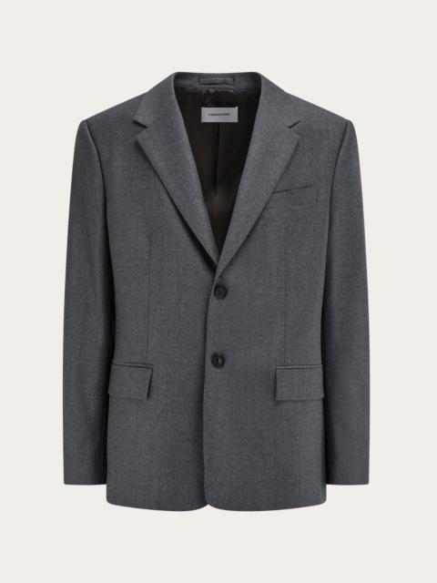 FERRAGAMO Single breasted flannel blazer