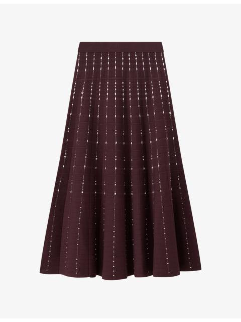 JOSEPH Fragmented Stripes Knitted Maxi Skirt
