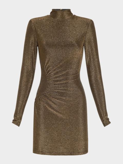 RAMY BROOK Amarylis Metallic Long-Sleeve Mini Dress