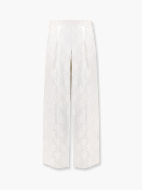 FENDI Fendi Women Jacquard Silk Trousers With Floral Motif