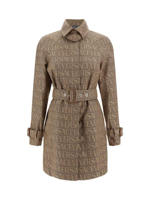 Brown Cotton Blend Trench Coat