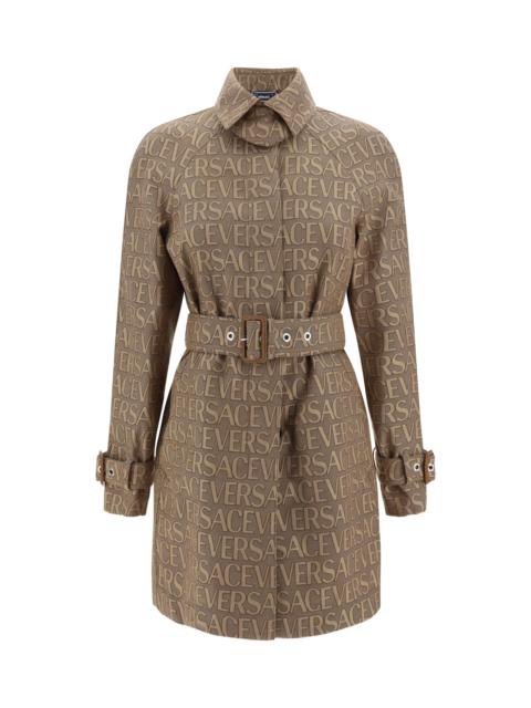 VERSACE Brown Cotton Blend Trench Coat