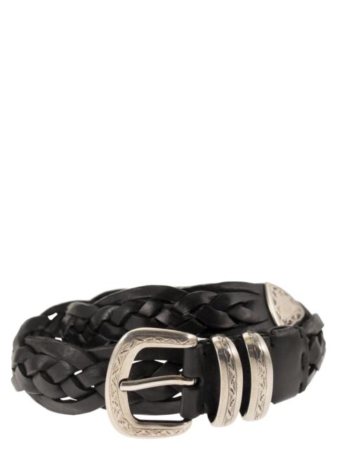 Brunello Cucinelli Brunello Cucinelli Men Braided Calfskin Belt With Detailed Buckle And Tip