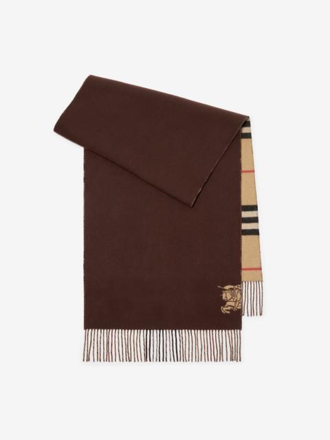 Burberry Wide Reversible Check Cashmere Scarf