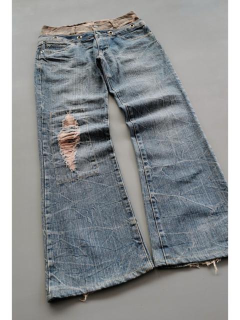 Other Designers Japanese Brand - BS Raw Lightning Strobe Bootcut Double Waist Camo Jeans