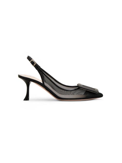 Roger Vivier Viv In The City Mesh Slingback Pumps black