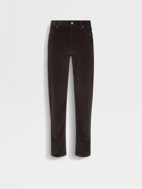 ZEGNA DARK BROWN CASHCO ROCCIA JEANS