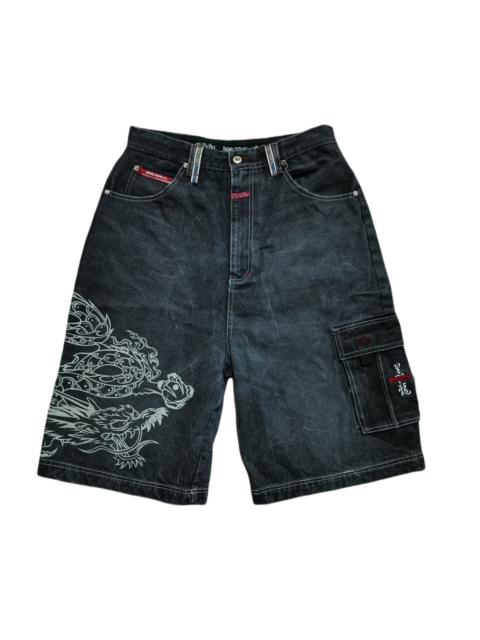 Other Designers Vintage - Vintage Dog Town Dragon Embroidered Denim Short