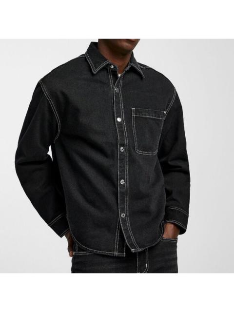 BNWT AW24 HOUSE OF SUNNY BLACK DENIM LOGO OVERSHIRT L