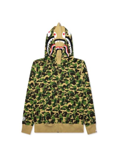 A BATHING APE® ABC CAMO DOUBLE SHARK FULL ZIP HOODIE - GREEN