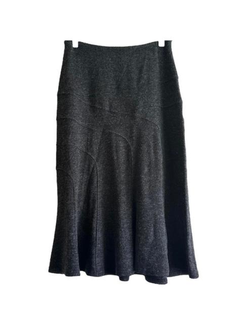 Other Designers Joseph Ribkoff Fit And Flare Knee Length Skirt Asymmetrical Pleats Dark Gray 6